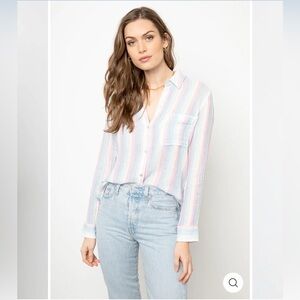 Rails 100% cotton Striped Button-Up Shirt Size XXL $36.00